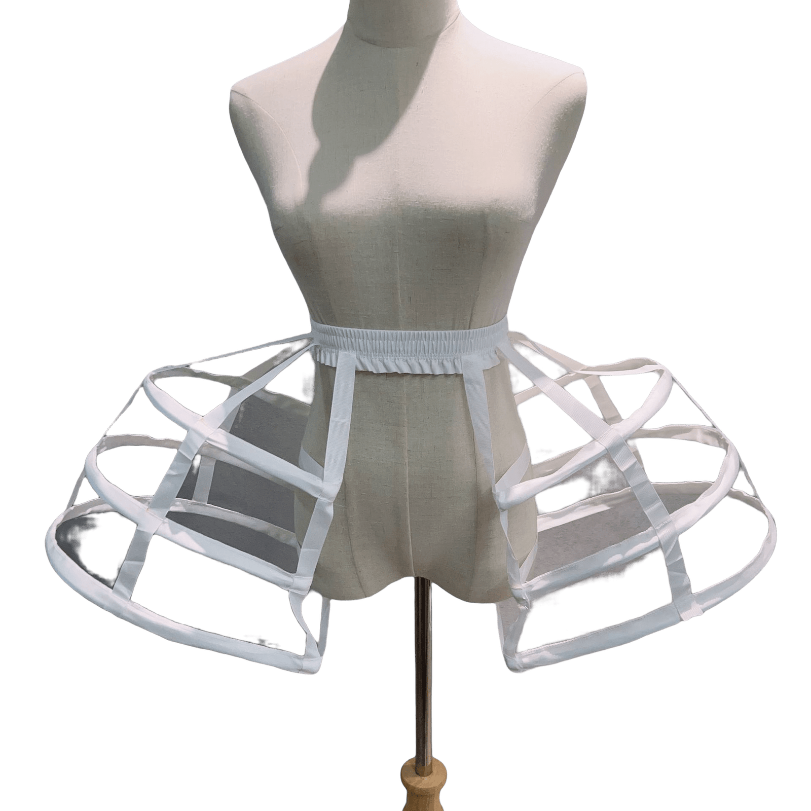 White Pannier Petticoat Women Victorian Bustle 3-Hoop Hollow Cages ...